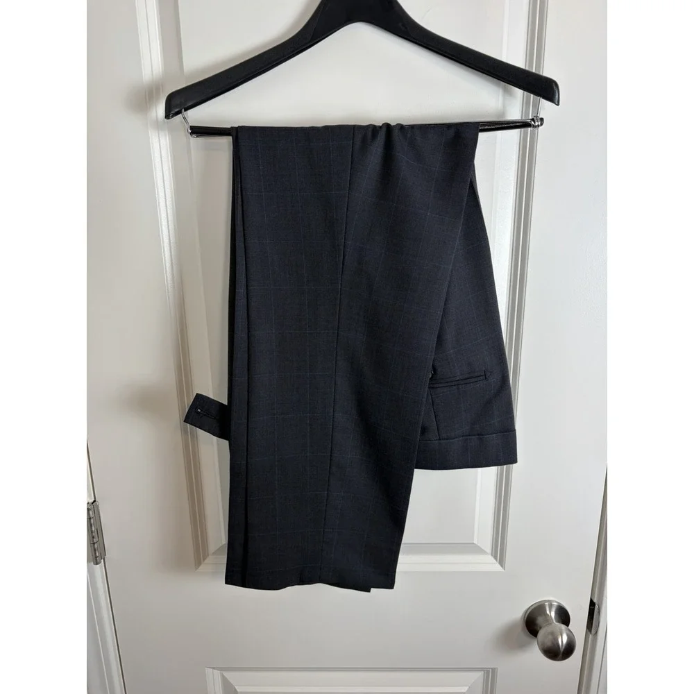 Bindle & Keep Custom Bespoke Wool Navy 3-Piece Suit, Extra Vest,